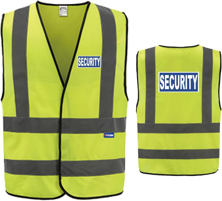 AYKRM Reflective Security Hi Vis Vest - High Visibility Waistcoat for Safety and Security Work