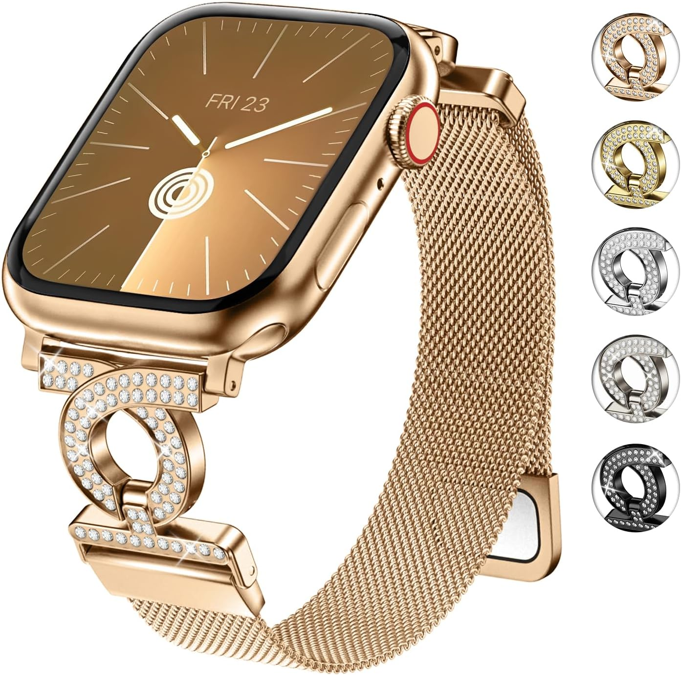Wutwuk Compatible with Apple Watch Band 49Mm 46Mm 45Mm 44Mm 42Mm(Series 3 2 1) Ladies Mlanniese Loop Bands for Iwatch Series 11 10 9 8 7 6 5 4 3 2 1 SE Ultra Women with Magnetically Absorbent Clasp
