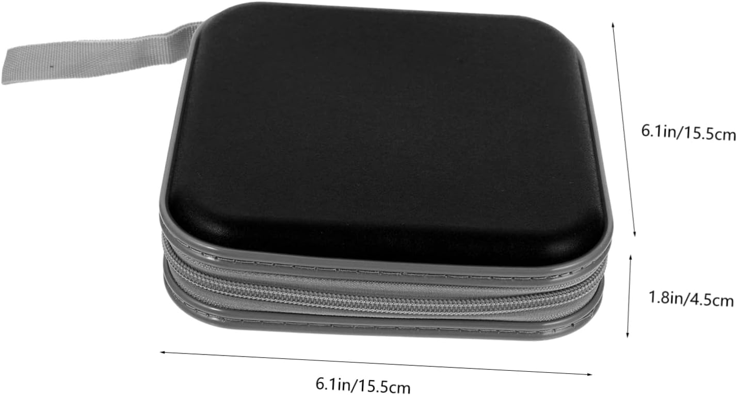 Amosfun 2Pcs Portable CD Storage Case Pocket Large Capacity CD Disc Holder Organiser for Car Travel Use