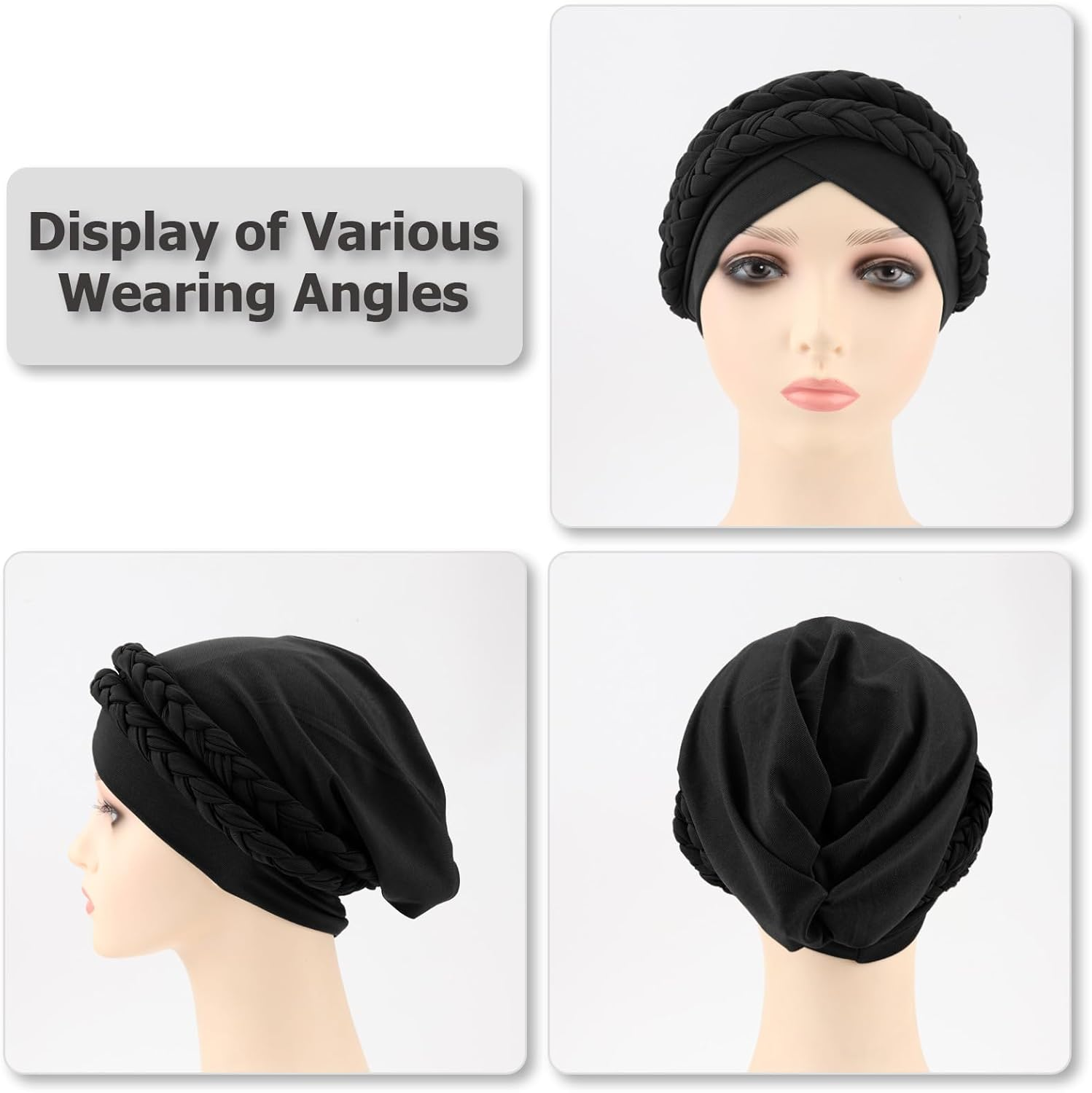 Turbans for Women African Pre-Tied Head Scarf for Women'S Hair Wraps Cover Beanie Cap Cancer Chemo Headwear for Women image number 1