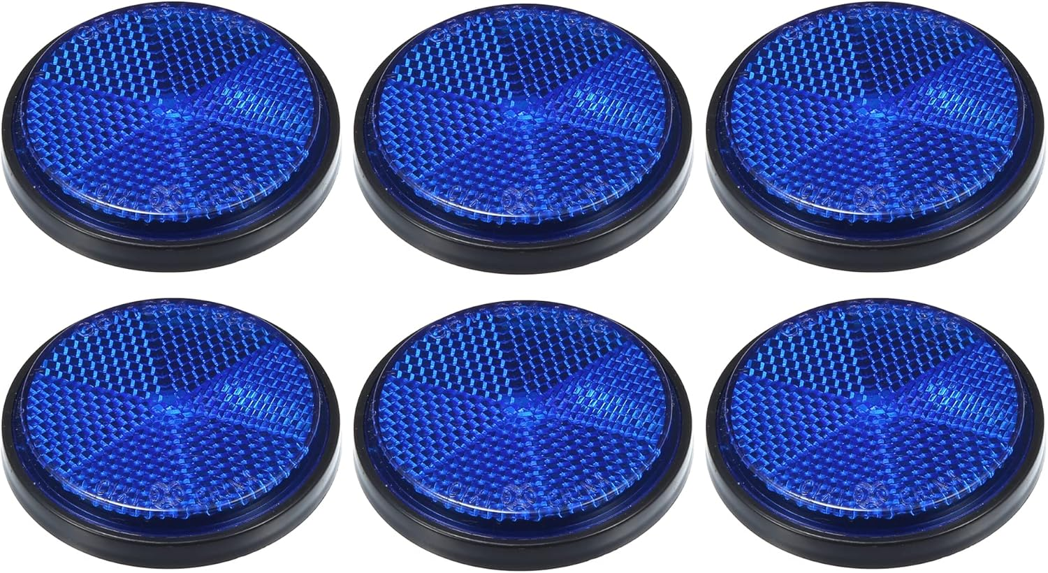 X AUTOHAUX 6 Pcs Universal round Shape Reflector for Motorcycle Garbage Cans Car Trailer Truck and Bike Blue image number 2