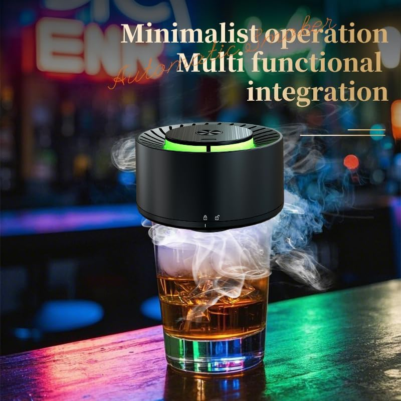 Electric Whiskey Smoker Kit (No Butane) with 6 Natural Wood Chips for Cocktails & Old Fashioned Drinks, Cocktail Smker Kit, Bourbon Whiskey Gifts for Men, Dad, Husband