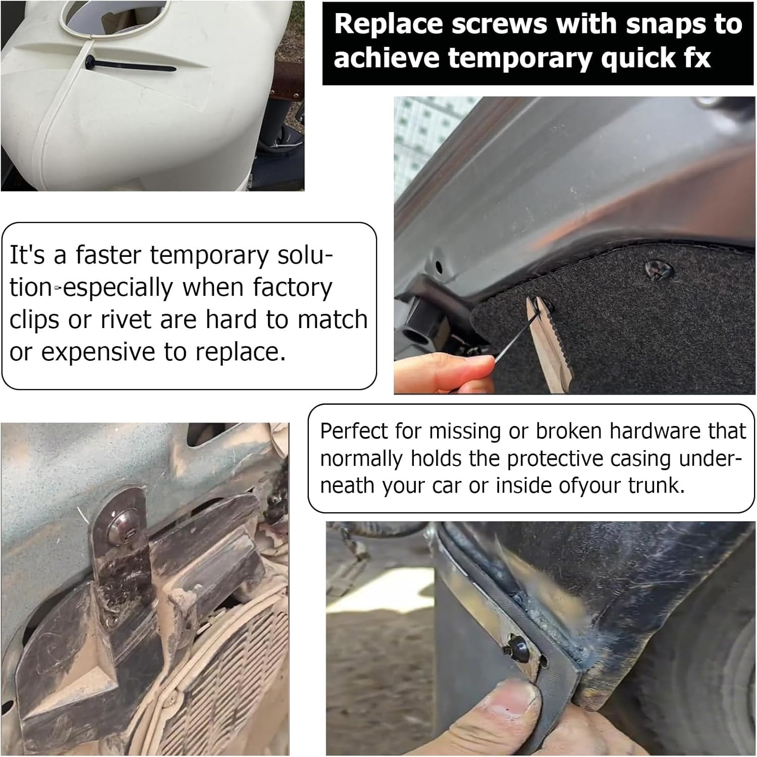 Nylon Universal Cable Tie Buckle, 50 Pcs Universal Heavy-Duty Self-Locking Uv-Resistant Wire Nylon Zip Tie Holders, Multipurpose Plastic Cable Ties Tool for Car, Garage & Home Use (50 Pcs） image number 6