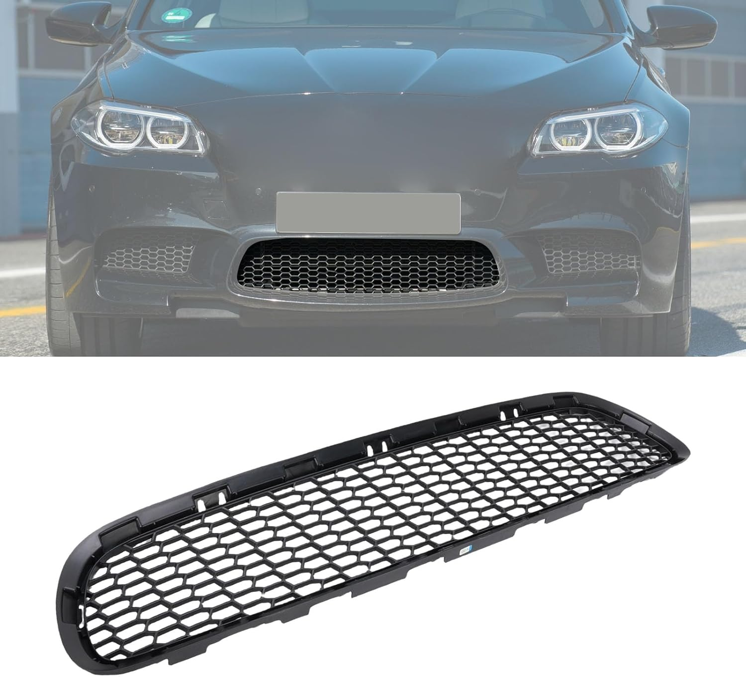 Asixxsix Front Bumper Grille, Textured Black ABS Replacement Compatible with M5 F10 2012 2013 2014 2015 2016, Snap on Installation OE Number 51118047391, Snap on Installation