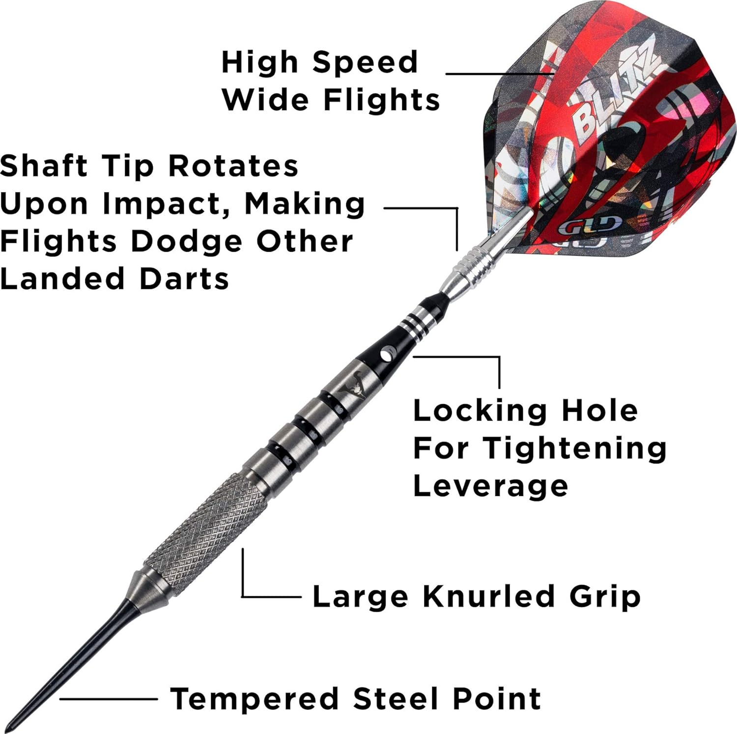 Viper Blitz 95% Tungsten Steel Tip Darts with Storage/Travel Case image number 3