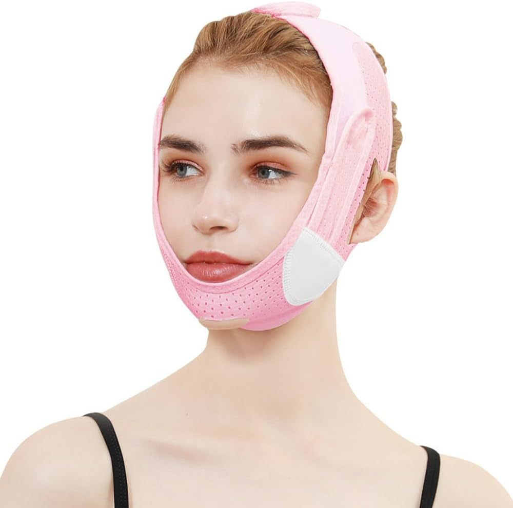 Chin Strap,Face Contouring Sleeping Mask,Jawline Shaper,Face Firming Mask,V Line Facial Slimming Strap,Chin Slimming Band,Jaw Exerciser,Reusable Chin Strap image number 5