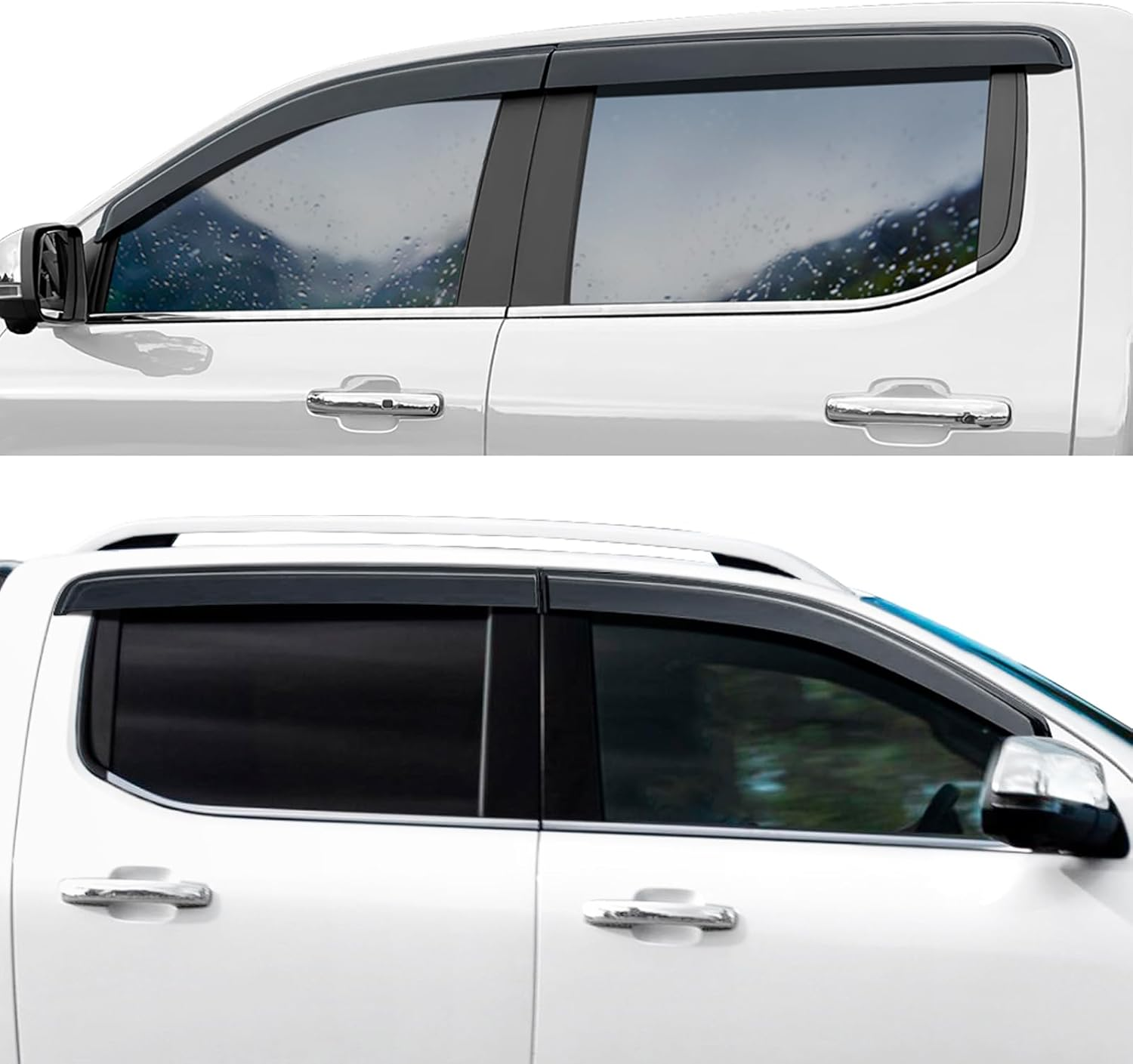 SUERAUTO4X4 Weather Shields for VW Volkswagen Amarok 2023 2024 2025 NF Next Gen Double Cab Accessories, Weathershields Window Visors Sun Rain Wind Deflector Guards Smoke Black, 4PCS image number 5