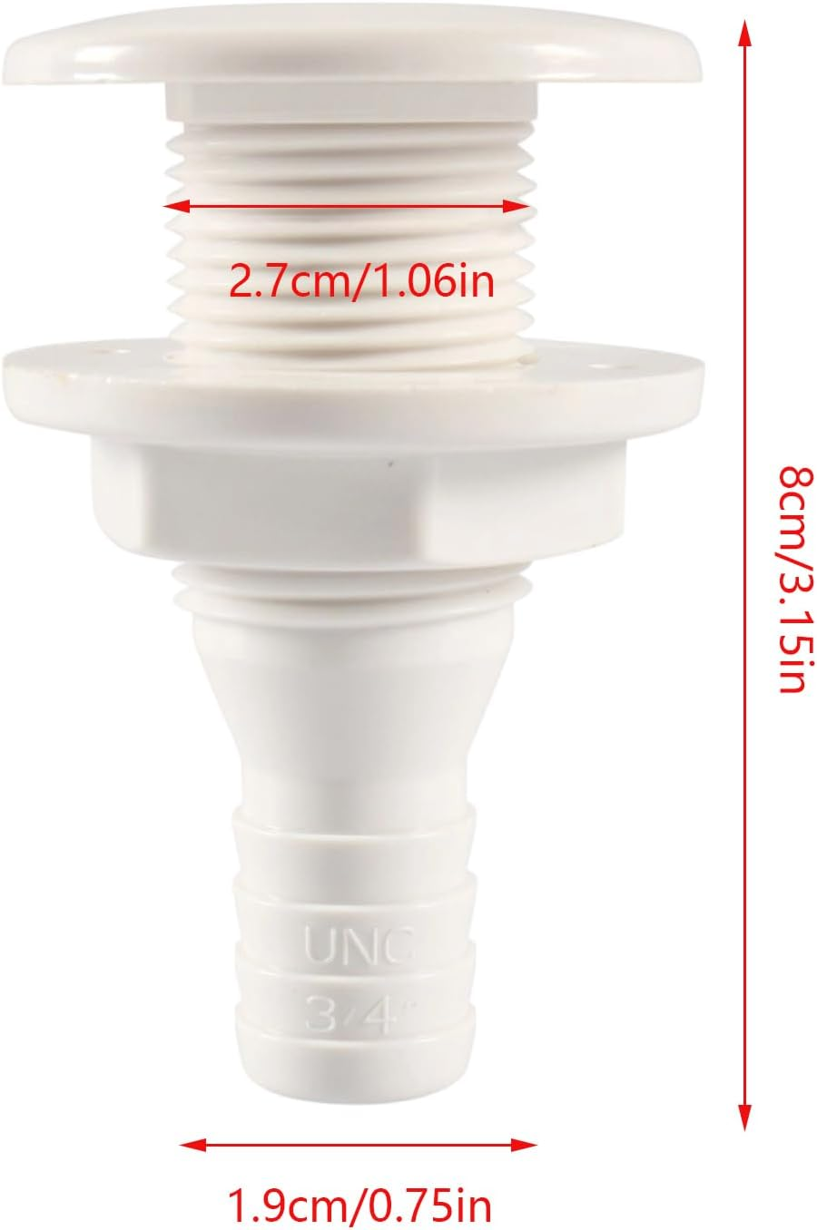 Boat Thru Hull Fitting - Plumbing Fitting Marine,Straight Marine Accessories, Floor Deck Drain for Boats Yachts image number 1