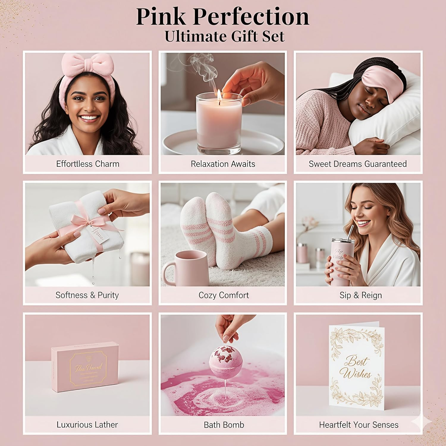 Spa Gift Hamper for Women &ndash; Luxury Birthday Gift Basket for Her with Bath Bombs, Salts & Skincare &ndash; Self Care Pamper Box for Her, Mum, Wife, Girlfriend &ndash; Relaxing Bath Set image number 4