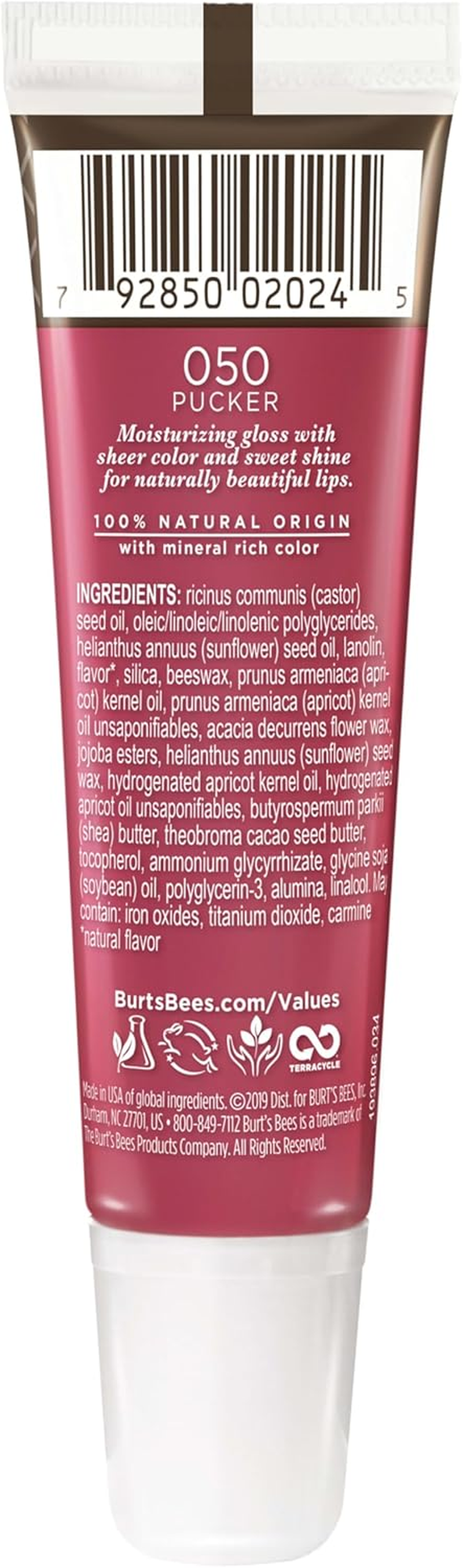 Burt'S Bees 100% Natural Moisturizing Lip Shine, Pucker, 1 Tube - 1 Count (Pack Of 1), Pucker image number 5