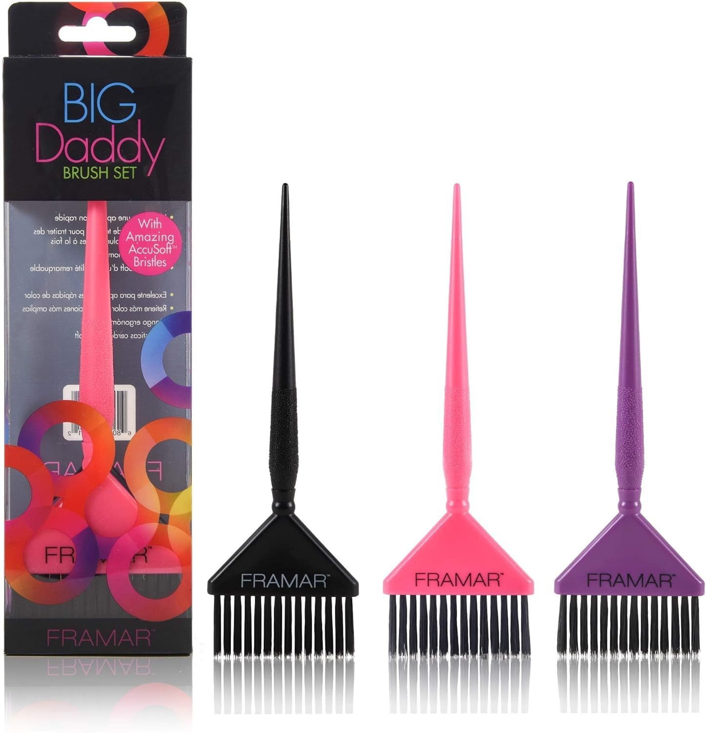 Framar Big Daddy Brush Set, Hair Color Brush Set - Hair Coloring Brush, Hair Dye Brush, Root Touch up Brush - 3 Pack image number 2
