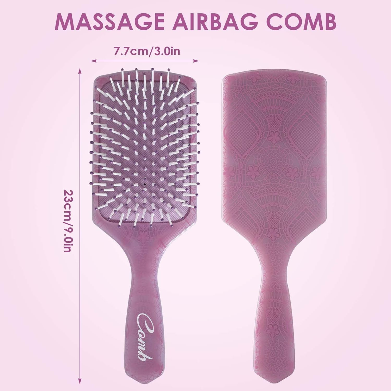 Rylae Air Cushion Comb, Massage Brush for the Scalp, a Brush for Dry and Wet Hair, Curling Brush, Suitable for Curly, Straight, Thick, Thin, Damaged Hair (Purple) image number 3