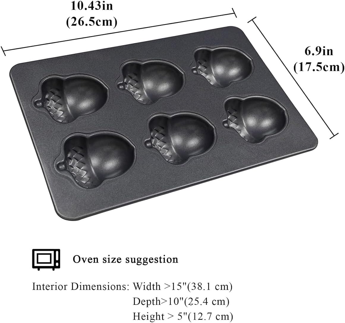 AIMALL 6 Acorn-Shaped Non-Stick Baking Tray, Carbon Steel Cake Mold for Bread and Oven Use, Durable and Easy-To-Clean Bakeware for Household Kitchens image number 3