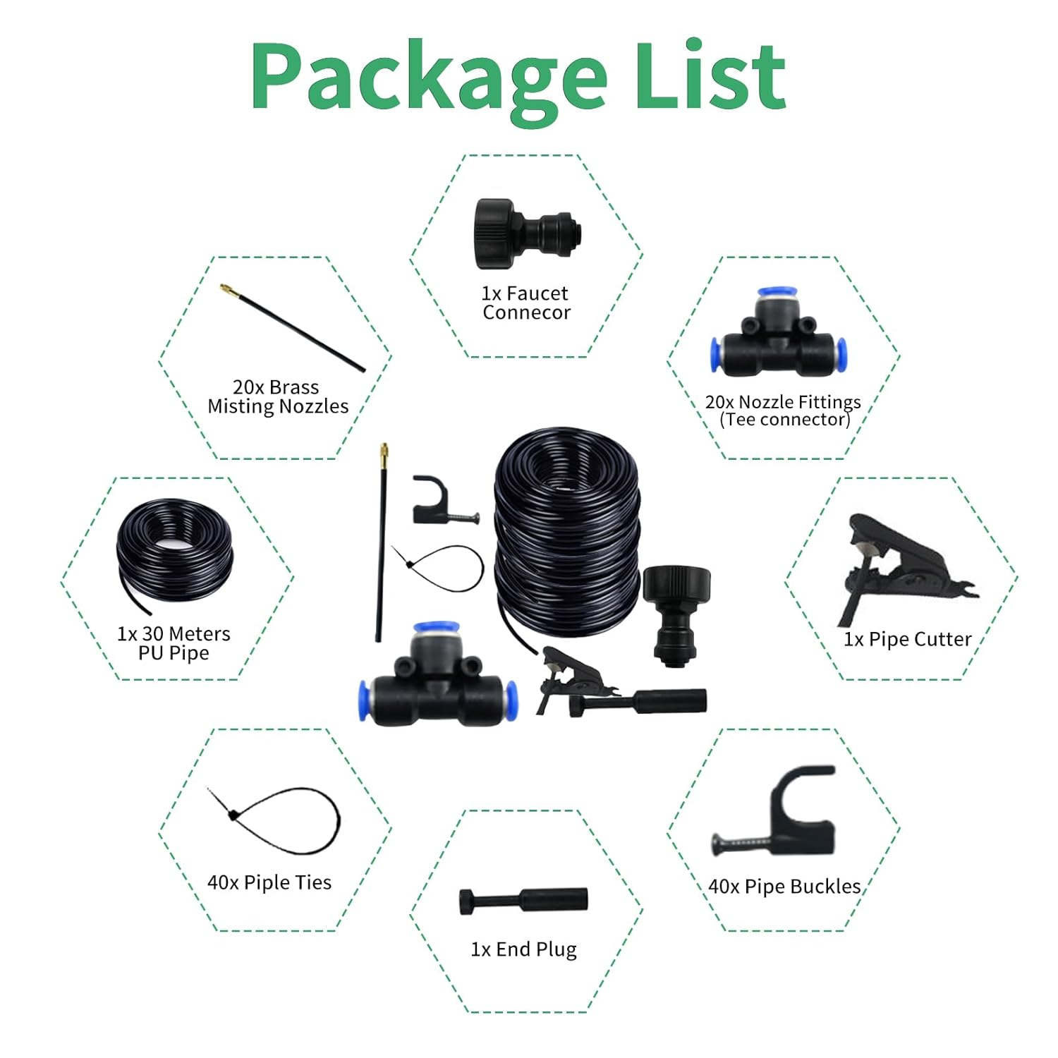 Garden Irrigation System,100Ft/30M Drip Irrigation Kit (Pipes Can Be Cut), Saving Water Automatic Irrigation System Set for Garden, Lawn, Greenhouse, Plants image number 4