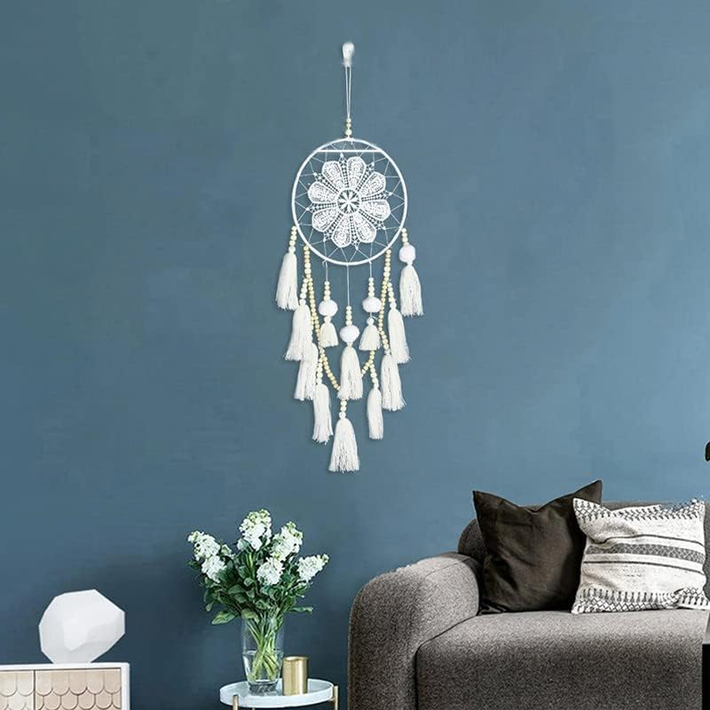 AIMALL 65Cm Handmade Macrame Dream Catcher, Natural Bohemian Hairball Wall Hanging Decor for Home, Bedroom, Living Room, Art Decoration image number 2