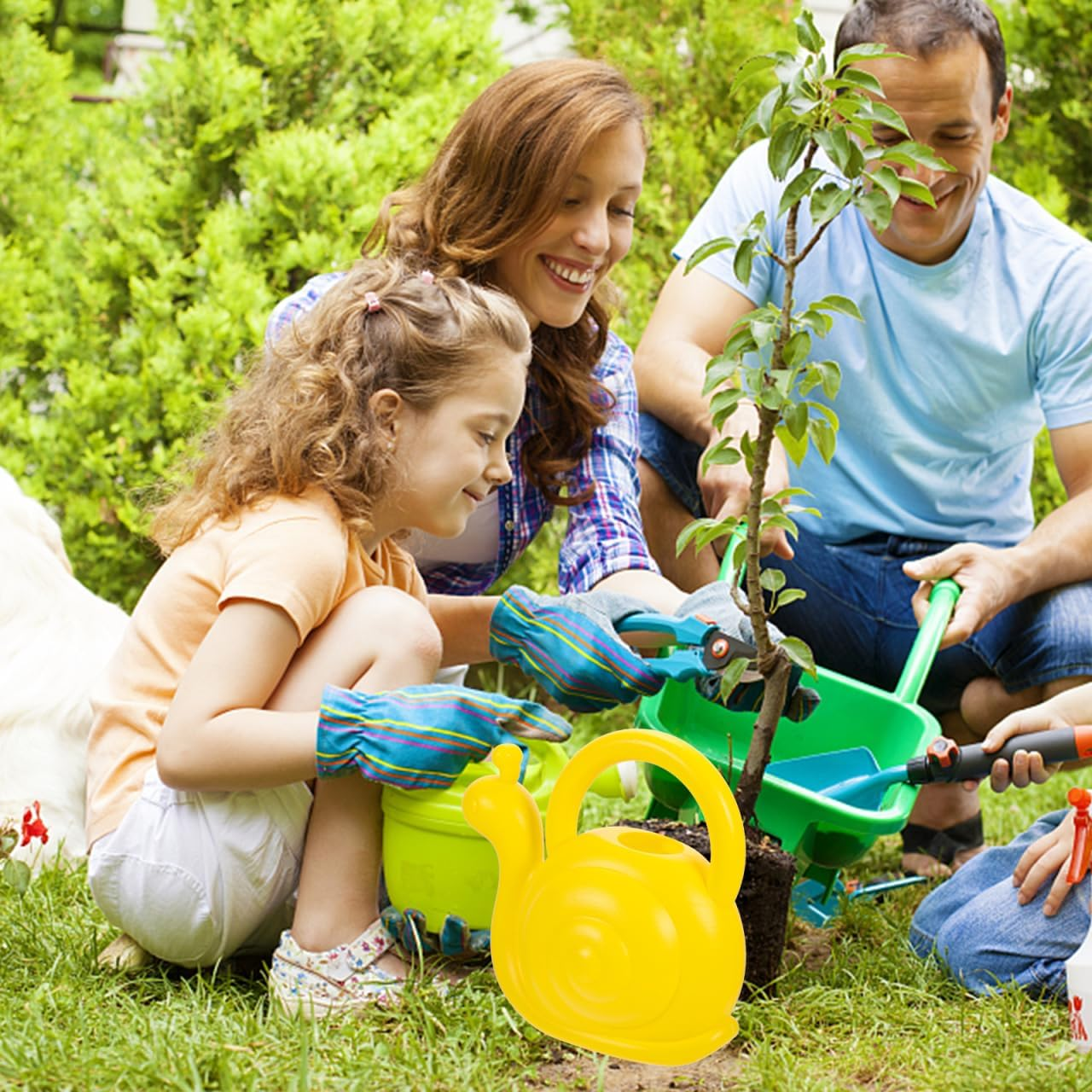POPETPOP 2Pcs Snail Watering Can for Kids Indoor Watering Can Pot Plastic Cute Animal Watering Can Gardening Kettles for Flowers Plants Succulents Potted image number 1