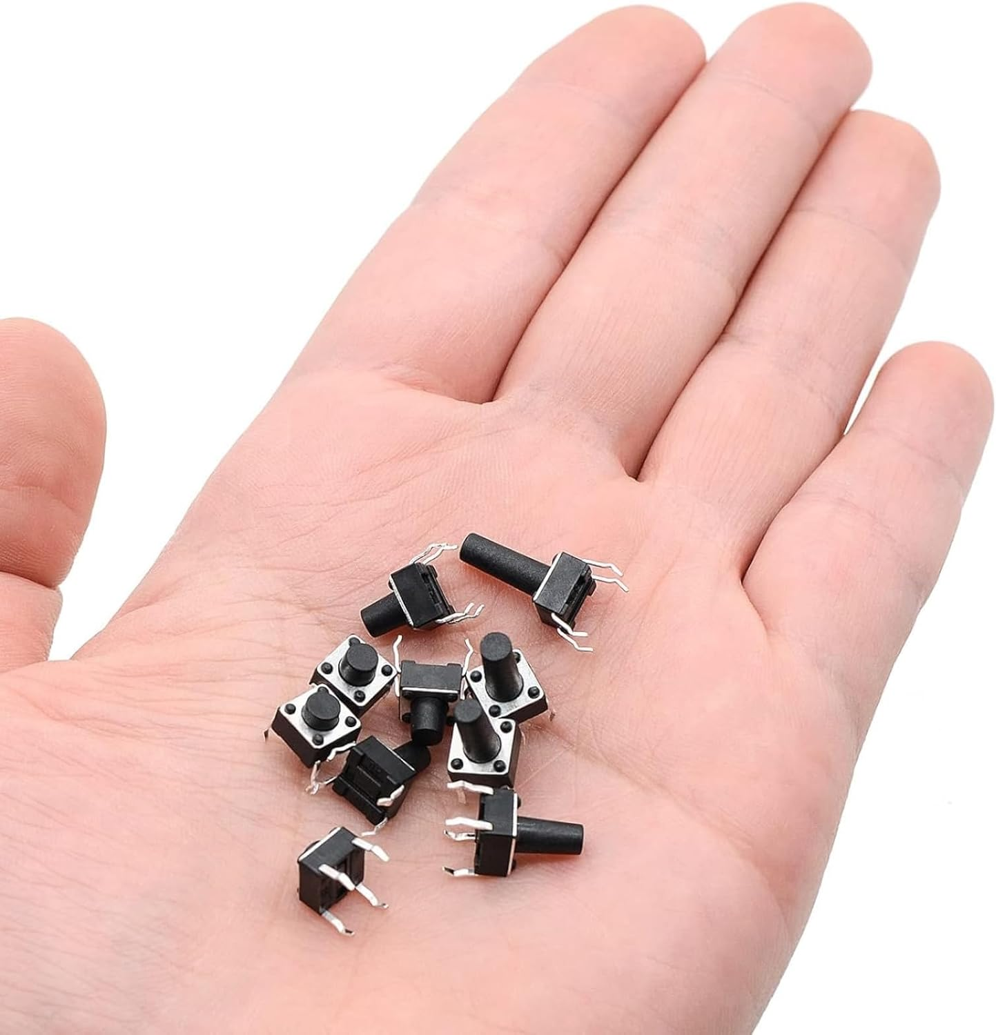 200 Pcs 10 Types Micro Momentary Tact Tactile Push Button Switch Assortment Kit 6 X 6 X 4.3/5/6/7/8/9/10/11/12/13Mm, Industrial Accessory Hardware Parts (Black) image number 6