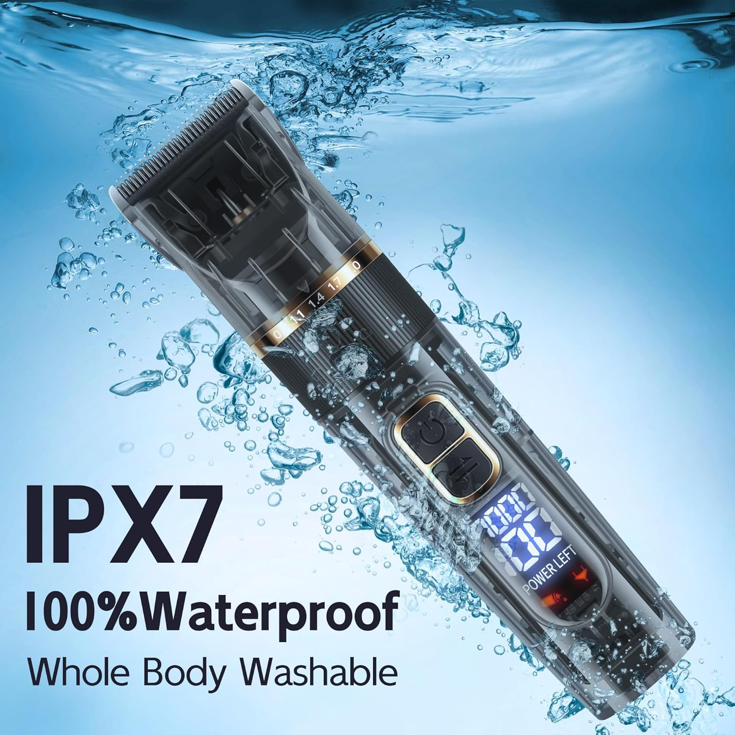 FURBONA Dog Grooming Kit with LED Display, 3-Speed, Low Noise, Rechargeable, Cordless, Waterproof Clippers for Dogs Cats Small & Large Pets with Thick Coats image number 4