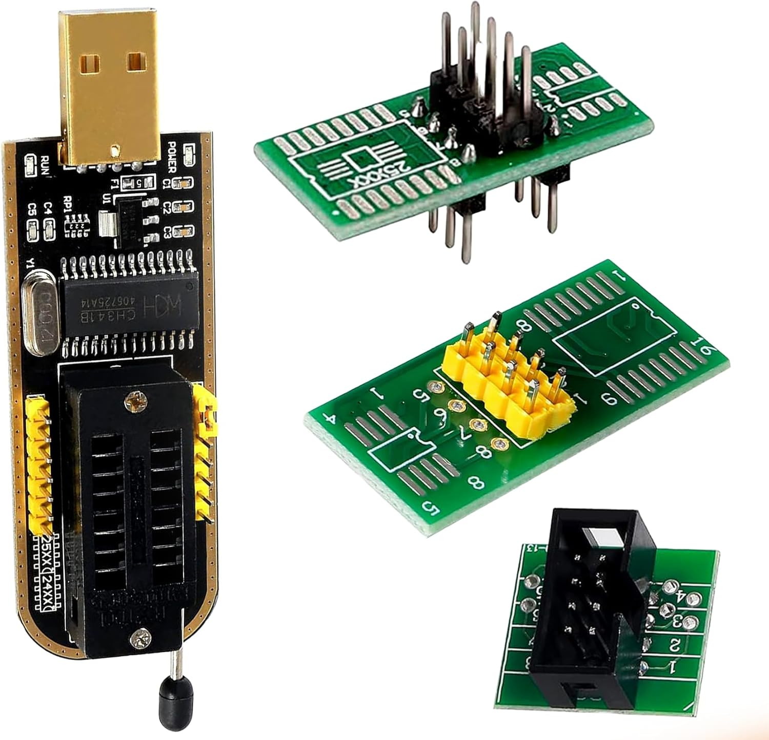 Double Clip+ USB SOIC8 SOP8 Flash Chip IC Test Clips Socket Adpter Programmer BIOS + CH341A 24 25 Series for EEPROM Flash BIOS USB Programmer Module image number 5