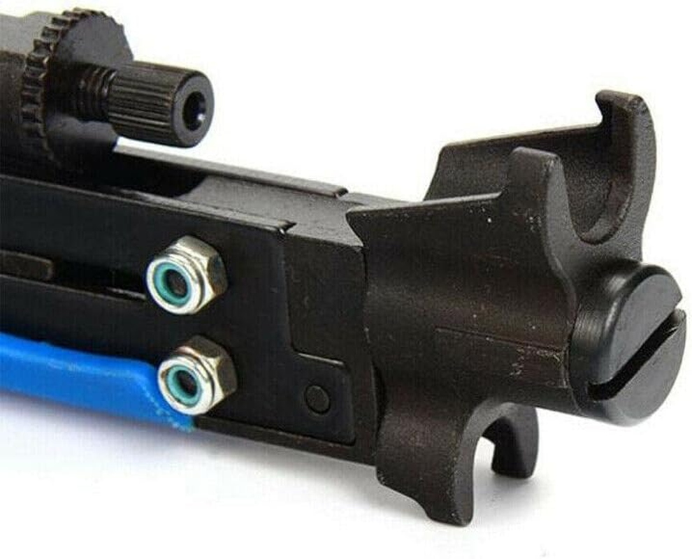 AIMALL 2PCS RG6 RG11 RG59 F Type Compression Coax Coaxial Cable Crimper Stripper Tool Kit, Adjustable Blade Depth, with Rotating Compass for Cable Insulation, Blue and Yellow