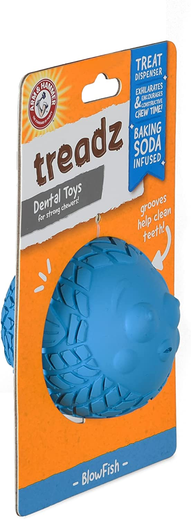 Arm & Hammer Super Treadz Blowfish Dental Toy for Dogs image number 1