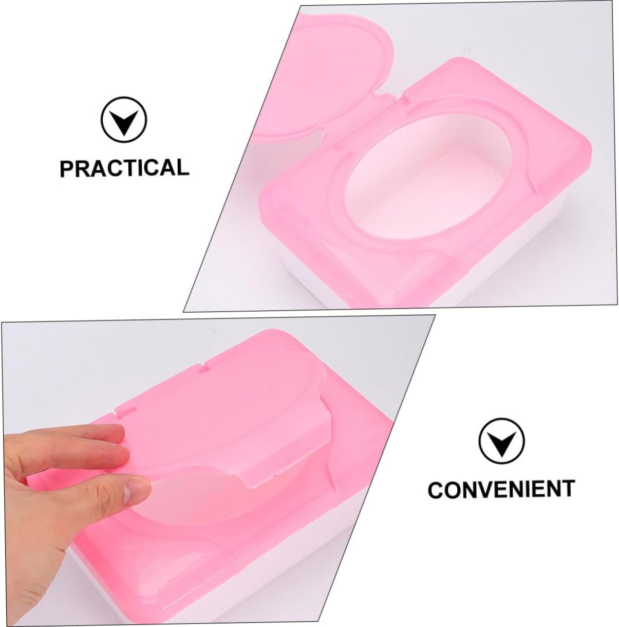Wipes Dispenser Refillable Tissue Box Portable Wipes Holder for Bathroom Living Room image number 2