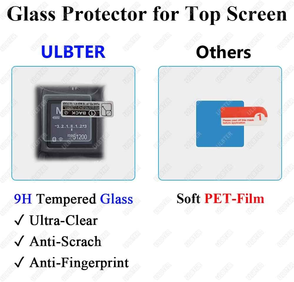 EOS R5 Top + Screen Protector for Canon EOS R5 Camera [2+2Pack], ULBTER 0.3Mm High Definition 9H Hardness Canon EOSR5 Tempered Glass Screen Protector, Anti-Scrach Anti-Fingerprint Anti-Bubble image number 2