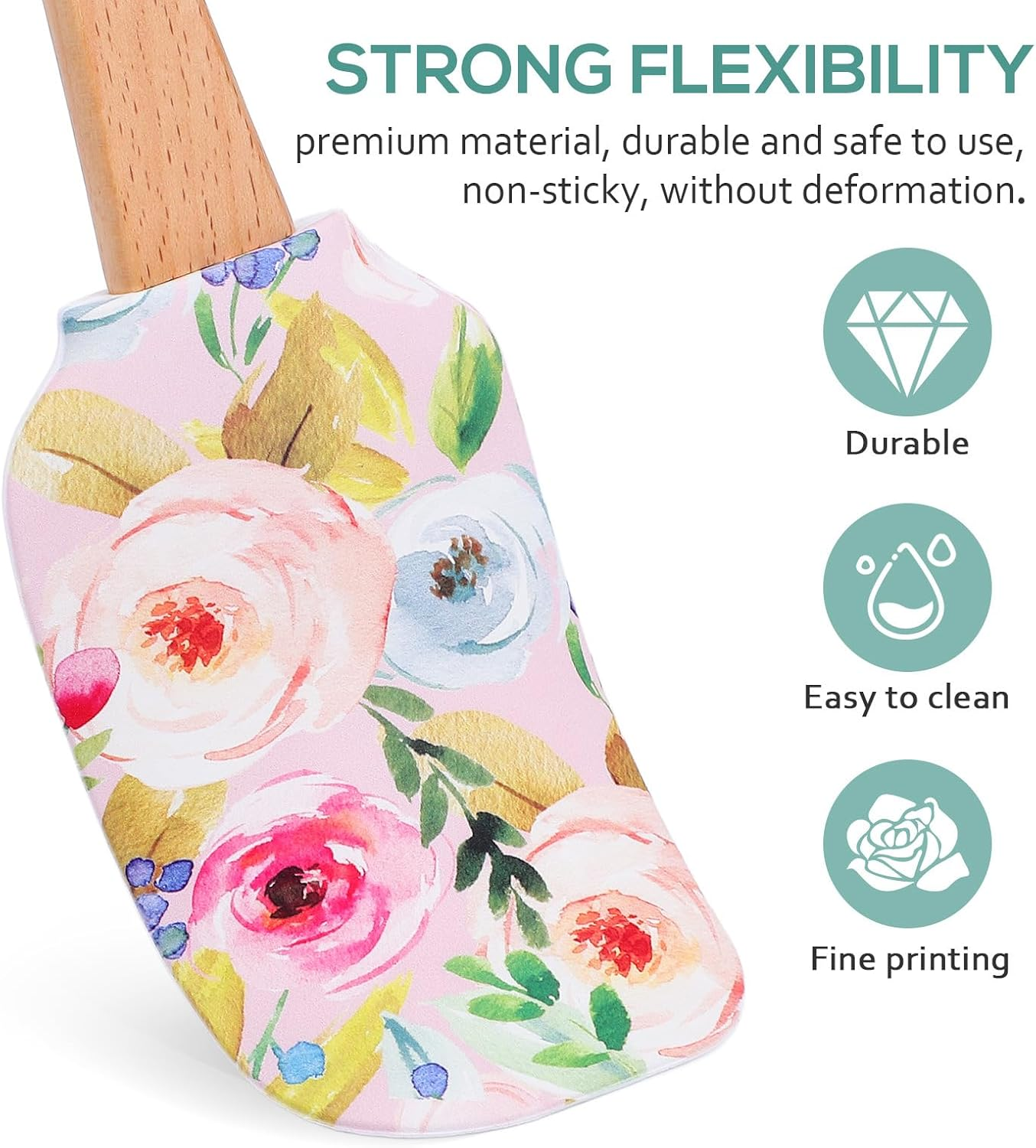 2Pcs Cake Cream Spatula, Silicone Cake Scrapers Cake Accessories Butter Scrapers Baking Spatulas for Kitchen Reusable Butter Scrapers Professional Baking Scrapers Christmas Cake Tools image number 4