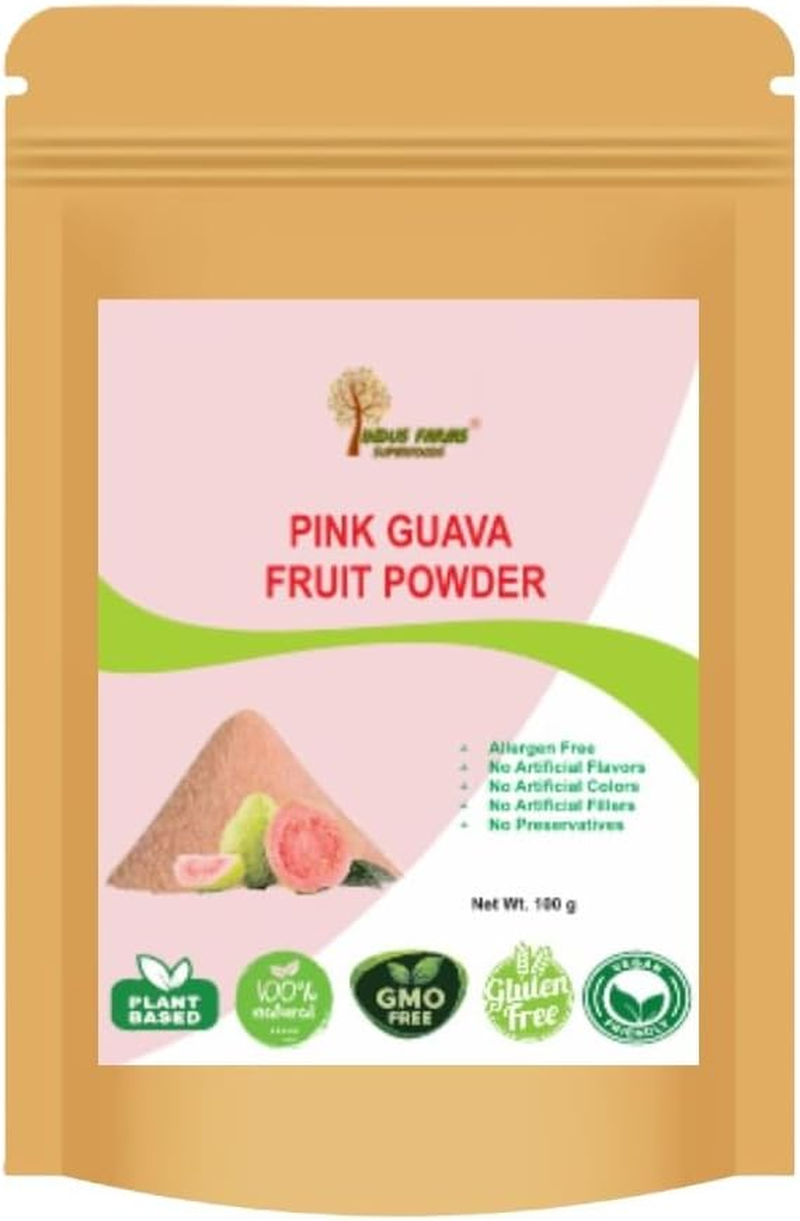 Pink Guava Fruit Powder Vegan GMO Free Gluten Free, Flavouring for Baking Drinks Desserts, 100G image number 6