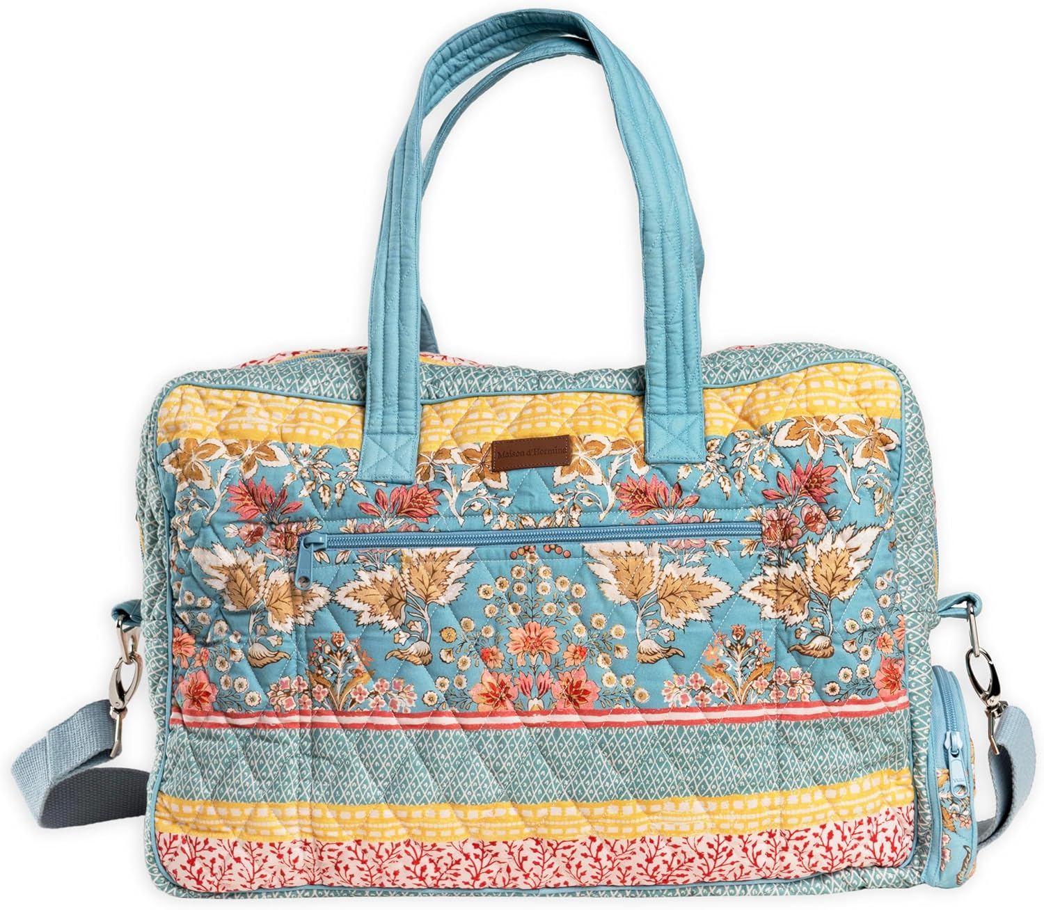 Maison D' Hermine 100% Cotton Handbag | Shoulder Bag | Shoulder Bag for the Beach | Shopping | Travel | Hiking | Women with Zip Pockets - 04 - The Miller - Red image number 7