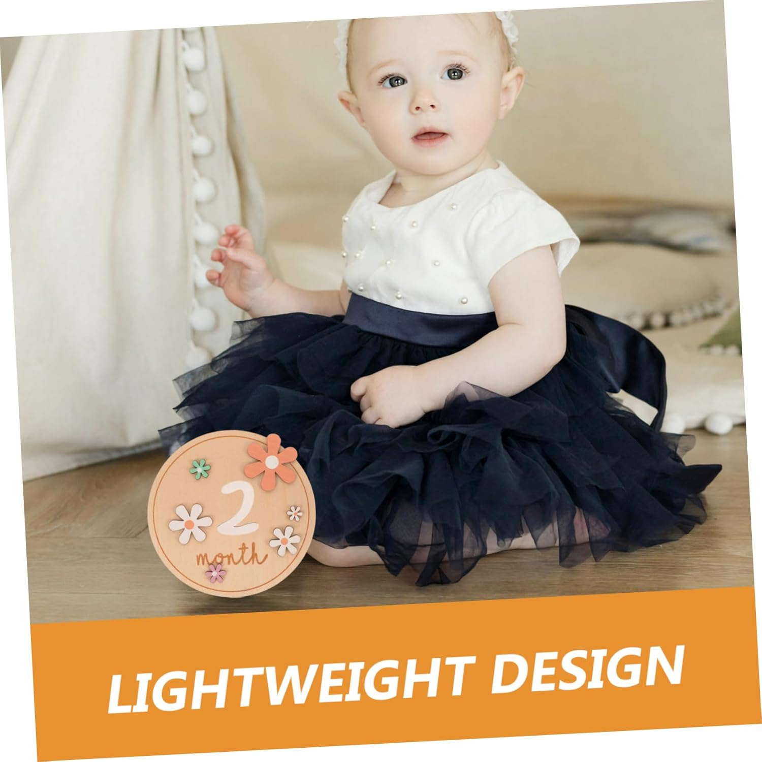 Kisangel 1 Set Milestone Circles Newborn Announcement Signs for Monthly Photography Durable Craftsmanship Lightweight Design Present for Parents image number 3