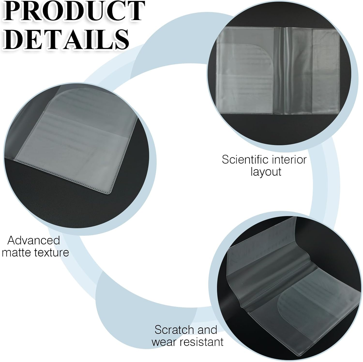 5Pcs Clear Passport Cover - Essentials Passport Holder & Travel Wallet Organizer - Waterproof Cover & ID Card Sleeve for Men, Women & Family - Travel Accessories - Airplane Journeys image number 6