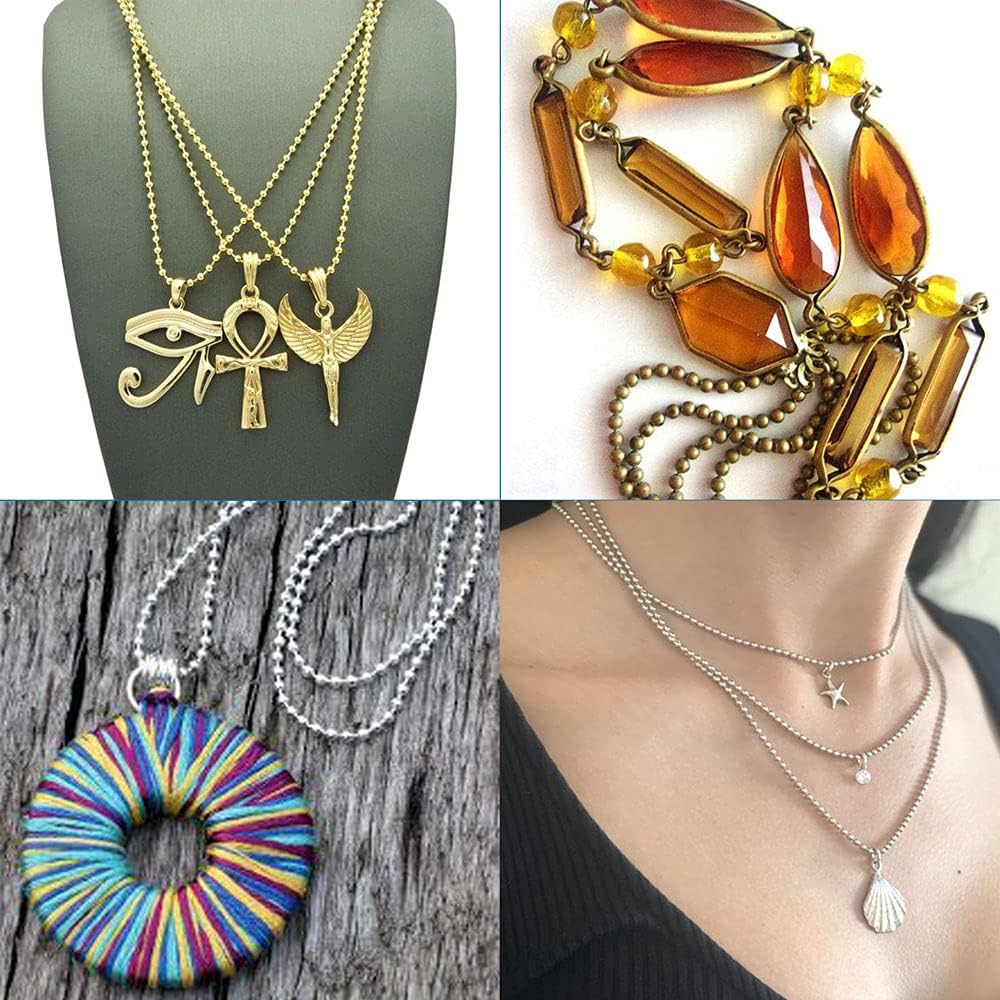 FASHEWELRY 32.8 Feet Stainless Steel Ball Bead Chains 2Mm Metal Beaded Pull Chain Extension for DIY Jewelry Making (Stainless Steel Color)