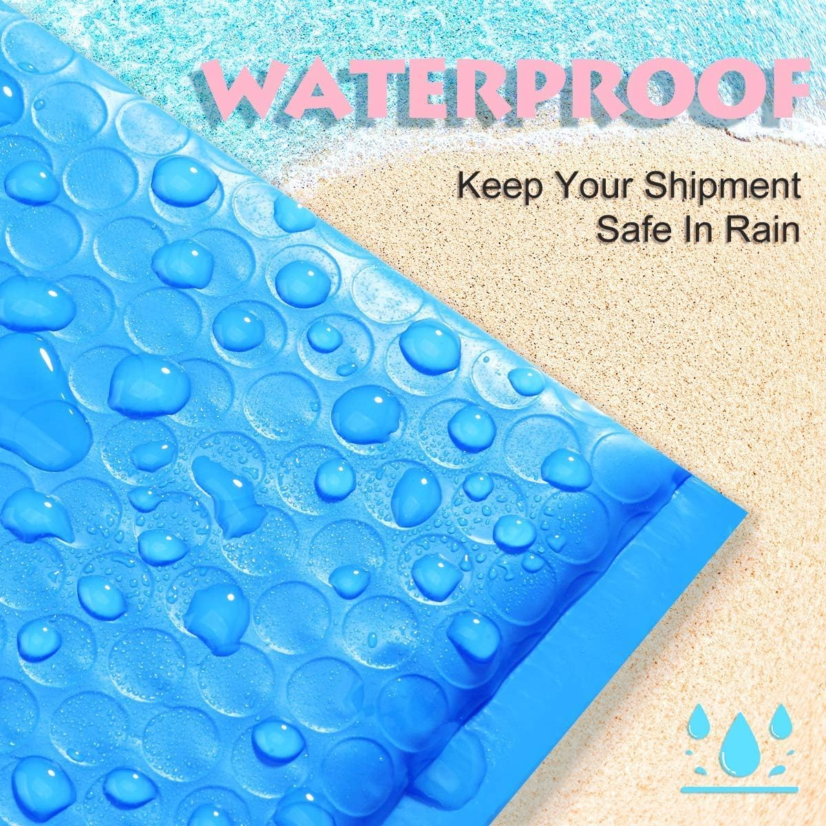 5X9 Inch Blue 50 Pack Usable Size Small Business Mailing Packages Opaque Self Seal Adhesive Waterproof Boutique Shipping Bags for Jewelry Makeup Supplies image number 5