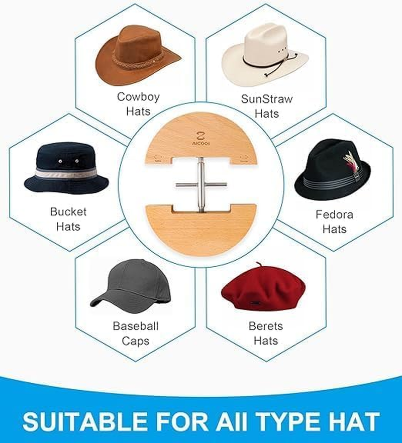 Hat Stretcher for Fitted Hats and Men Cowboy Hat - Jack Stretcher,The Screw with the Handle Is Easy to Stretch for All Types of Fitted Hats&hellip; image number 6