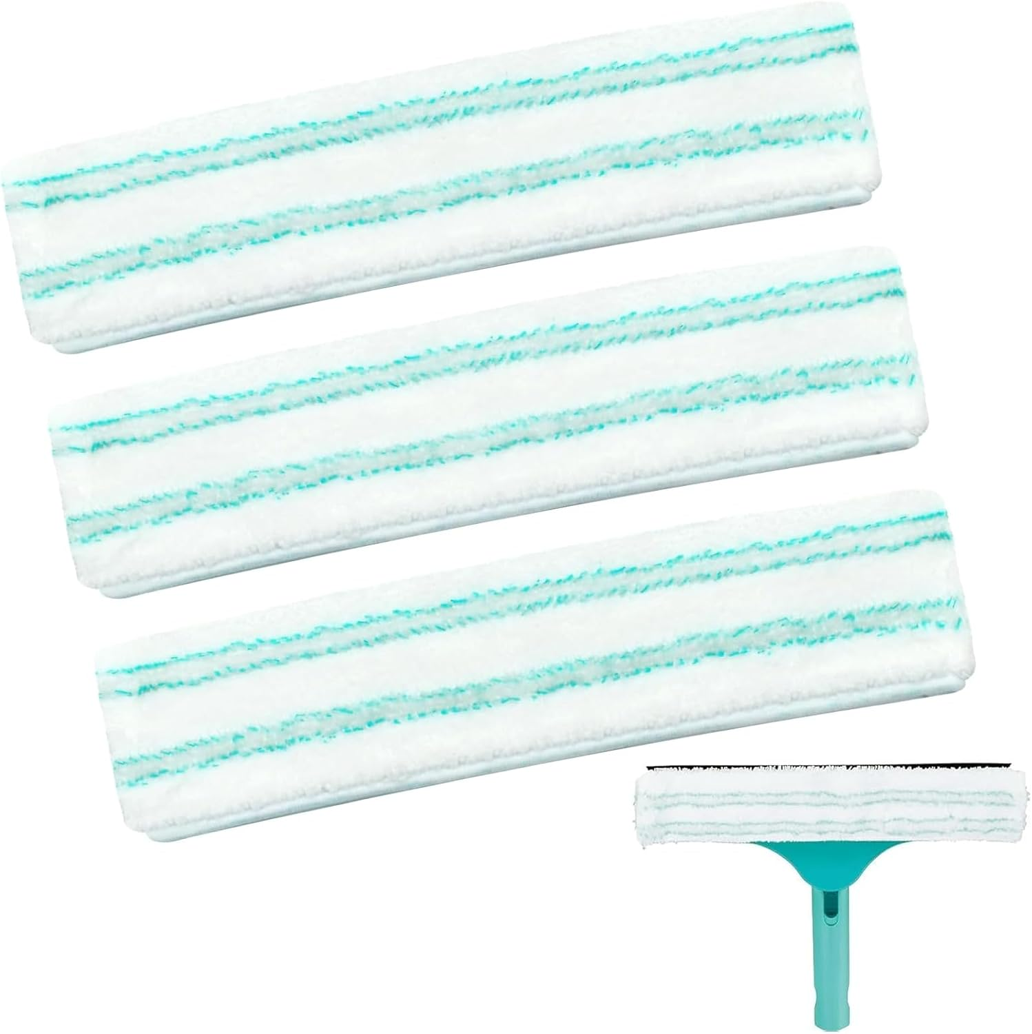 Pack of 3 Window Wiper Replacement Cover Microfibre Replacement Cover Streak-Free Window Cleaning Replacement Mop Cloth Cover Wide for Window Wiper Window & Frame Cleaner L 33 Cm X 6.5 Cm image number 2