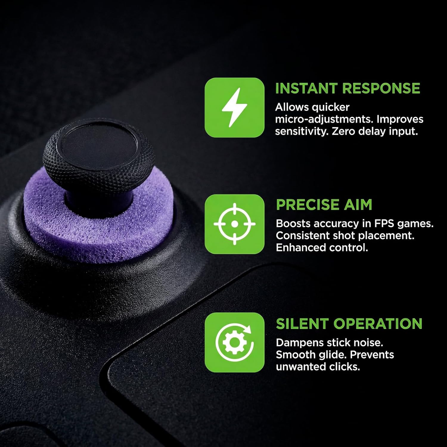 RIBHNXHI 8 PCS Precision Rings for Xbox - Precision Rings for PS5, Gaming Accessories for PS4, PS5, PS Portal, Xbox One, Playstation 5 Accessories (Black/White/Purple/Green) image number 2