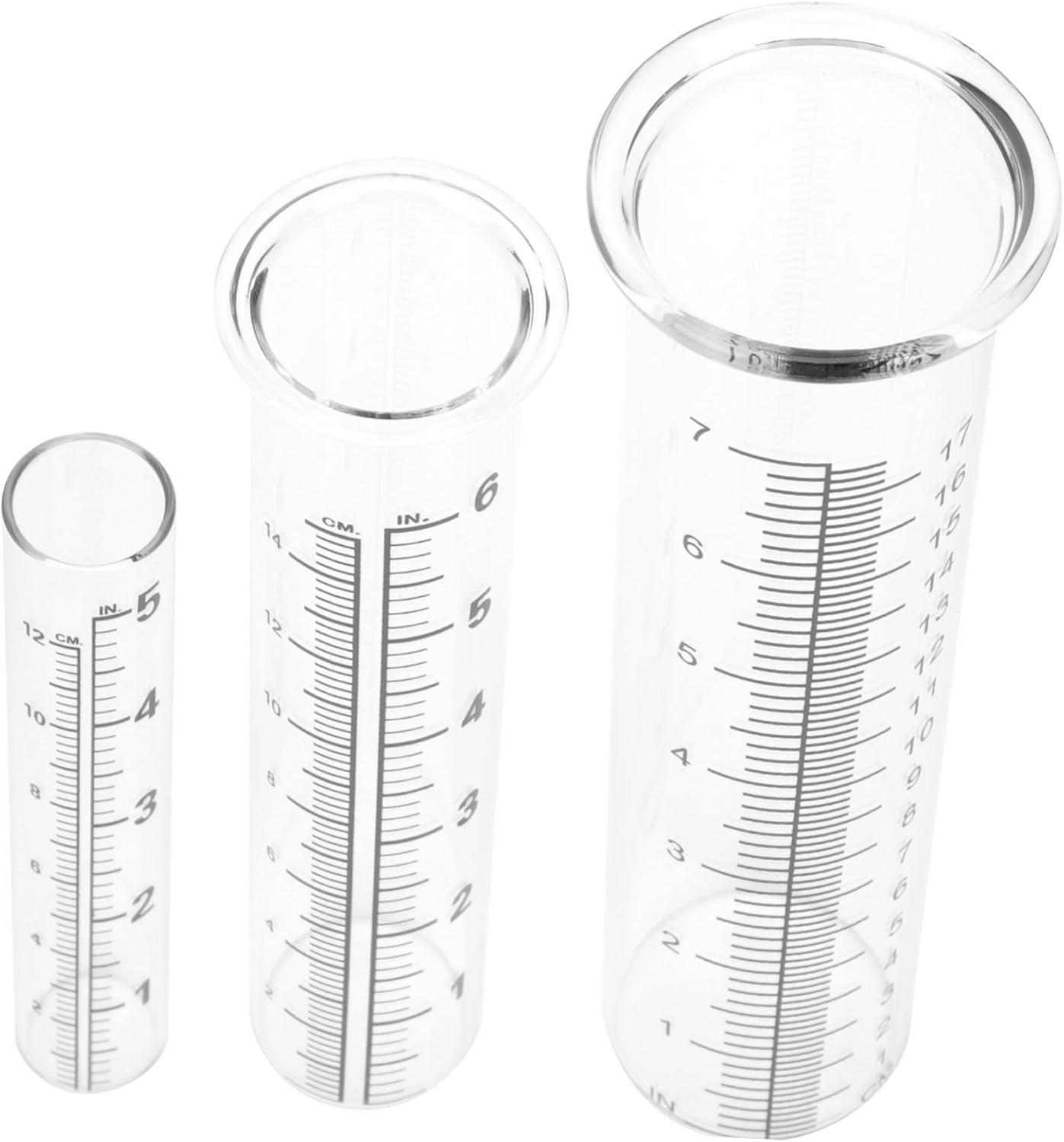 3Pcs Glass Rain Gauge Outdoor Measuring Cylinders with Clear Scale Practical Garden Water Measurement Tubes image number 1