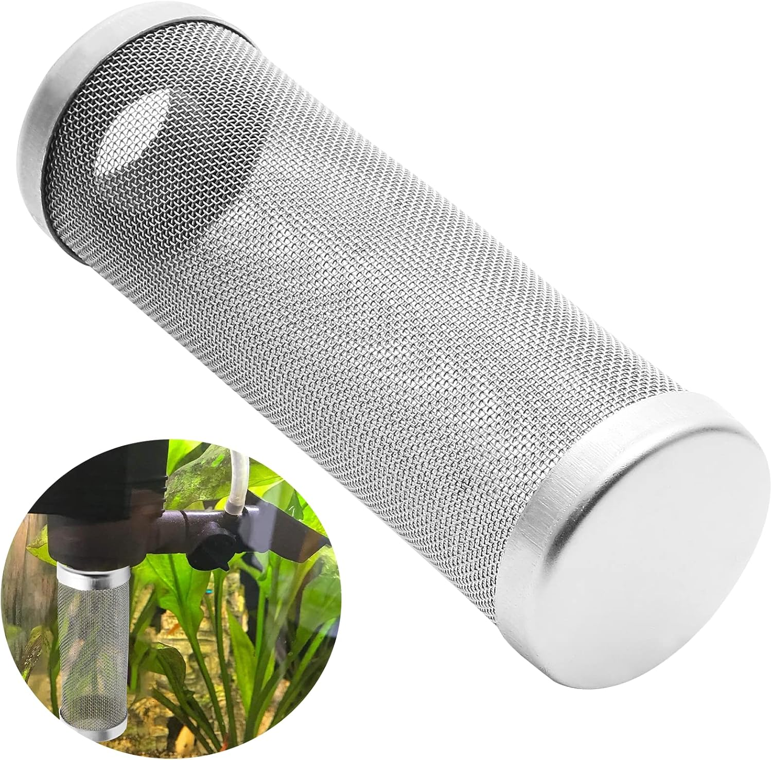 Bivethoi Stainless Steel Aquarium Filter Intake Cover, 16Mm Shrimp Filter Guard Metal Fish Tank Filter Intake Strainer, Mesh Tube Filter Net Cover Aquarium Inlet Filter Screen for Fish Tank image number 5