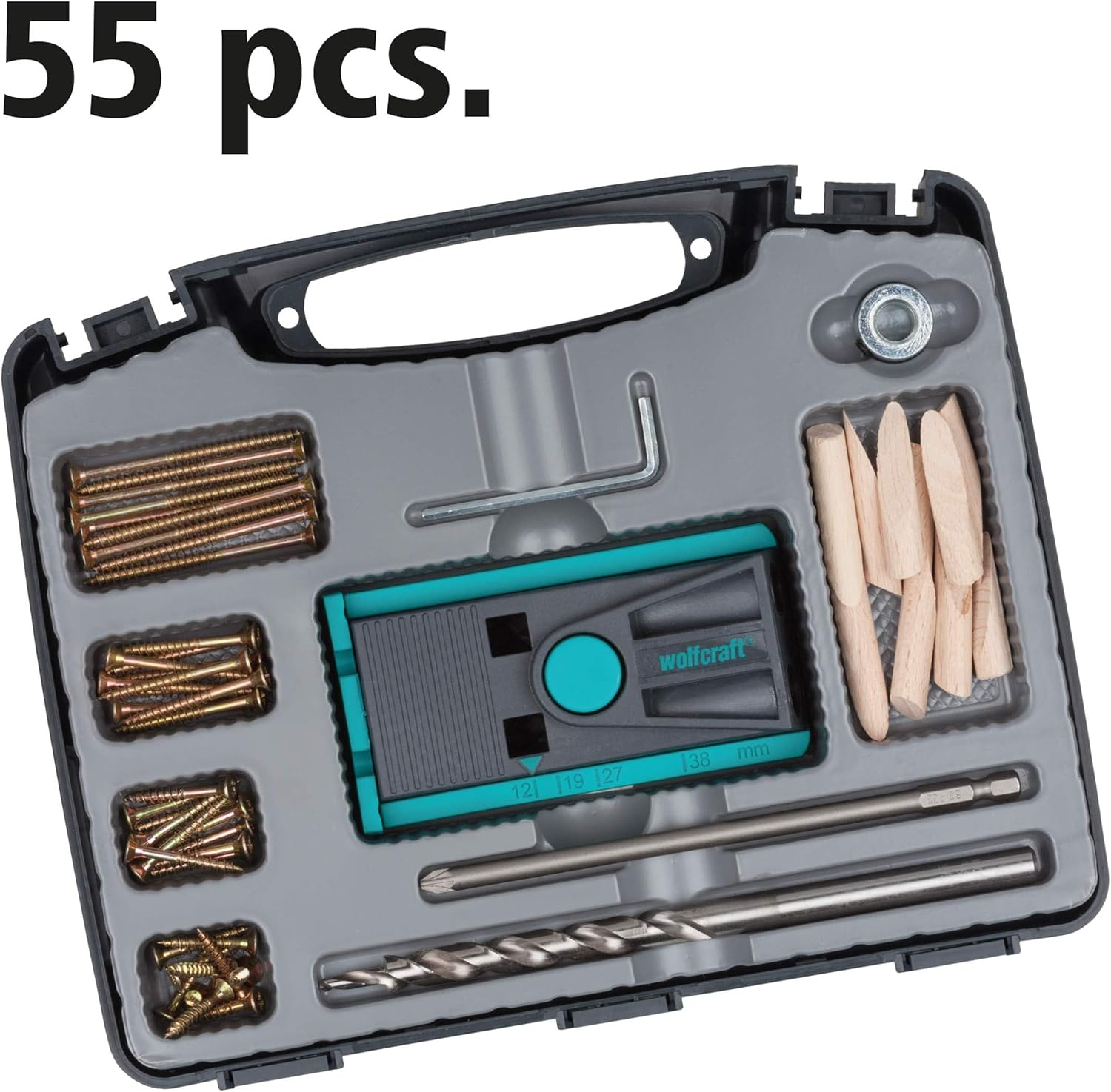 Wolfcraft Undercover Jig Set PZ, 55 Pcs. I 4642000 I Complete Sets for Invisible Fastenings image number 3