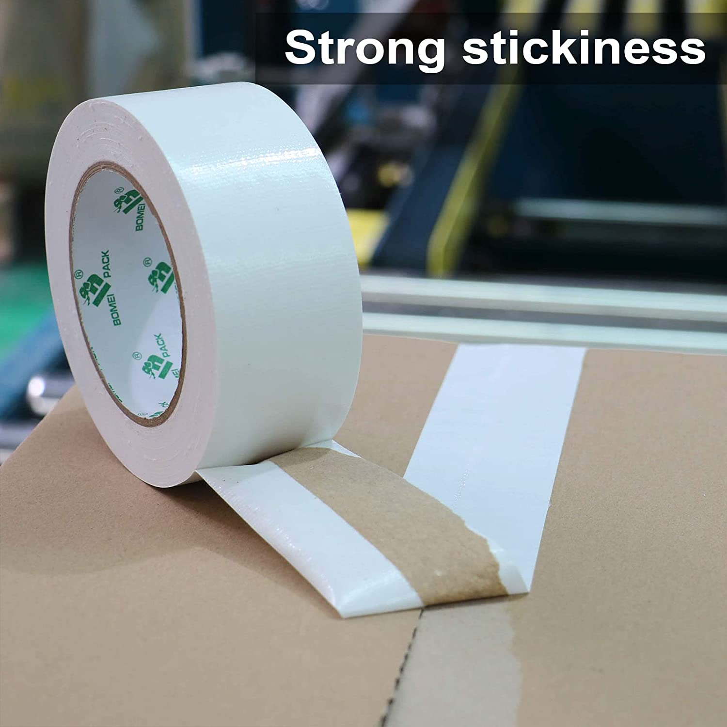 Heavy Duty White Duct Tape, 48Mm*30M, Multi-Use Easy Tear Gaffer Waterproof Cloth Tape for Repairing, Maintenance and Industrial Use, 1.88 Inch X 32.8 Yards, 7.5Mil Thick, 1 Roll, BOMEI PACK image number 6