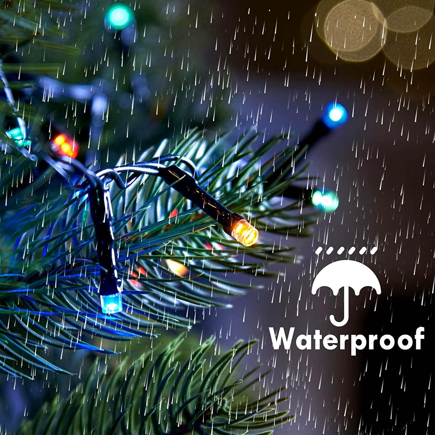 Christmas Tree Lights 280 LED, 2M X 8 Lines Easy to Install Christmas String Lights with 8 Modes, Christmas Decorations Christmas Lights for 1.8M - 2.4M Xmas Tree - Multicolor - Multi-Colored image number 3