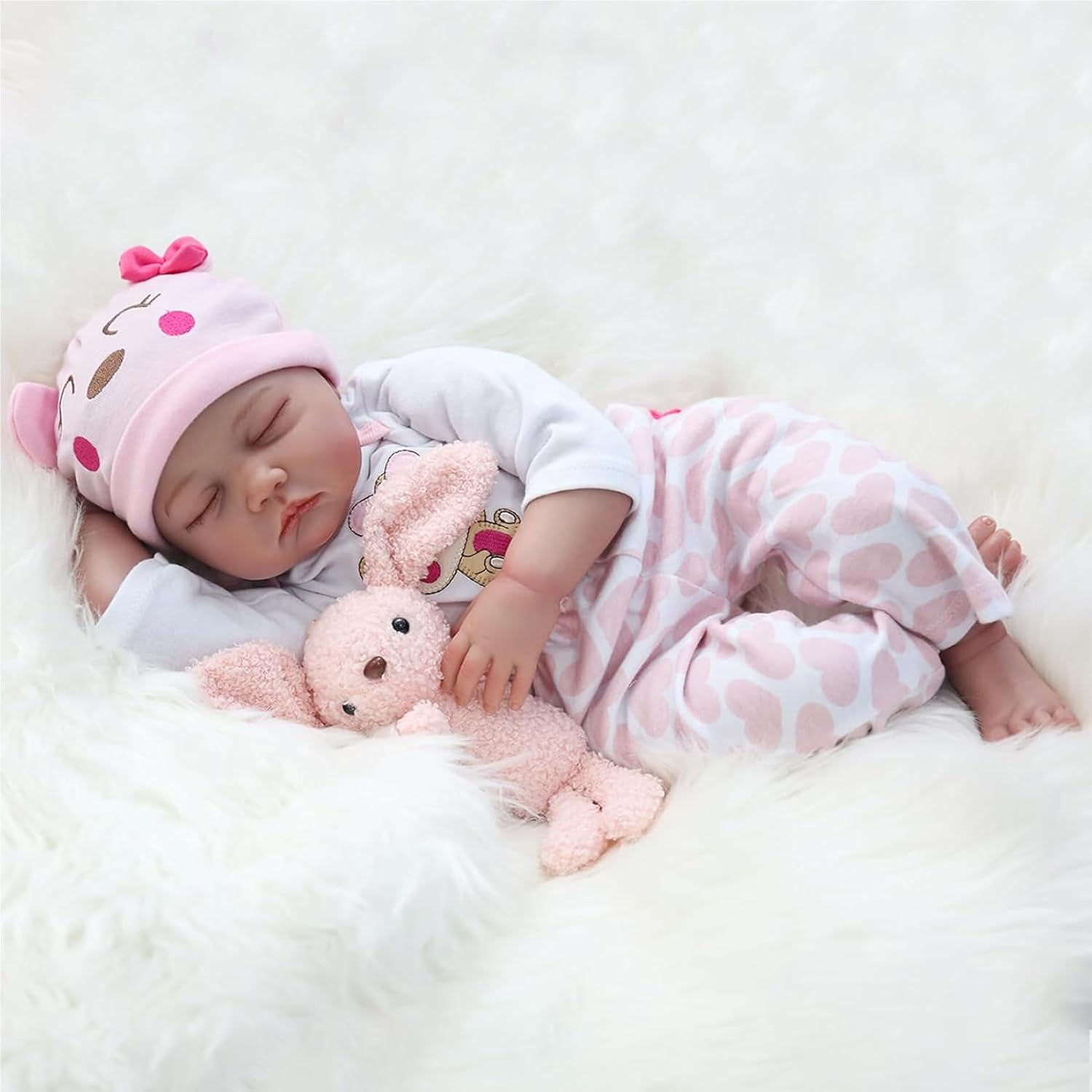 22Inches 55Cm Reborn Doll Baby Girls Realistic Handmade Soft Silicone Vinyl Beautiful Newborn Baby Dolls Real Life Baby Dolls Suitable for Ages 3+ Toys Gifts