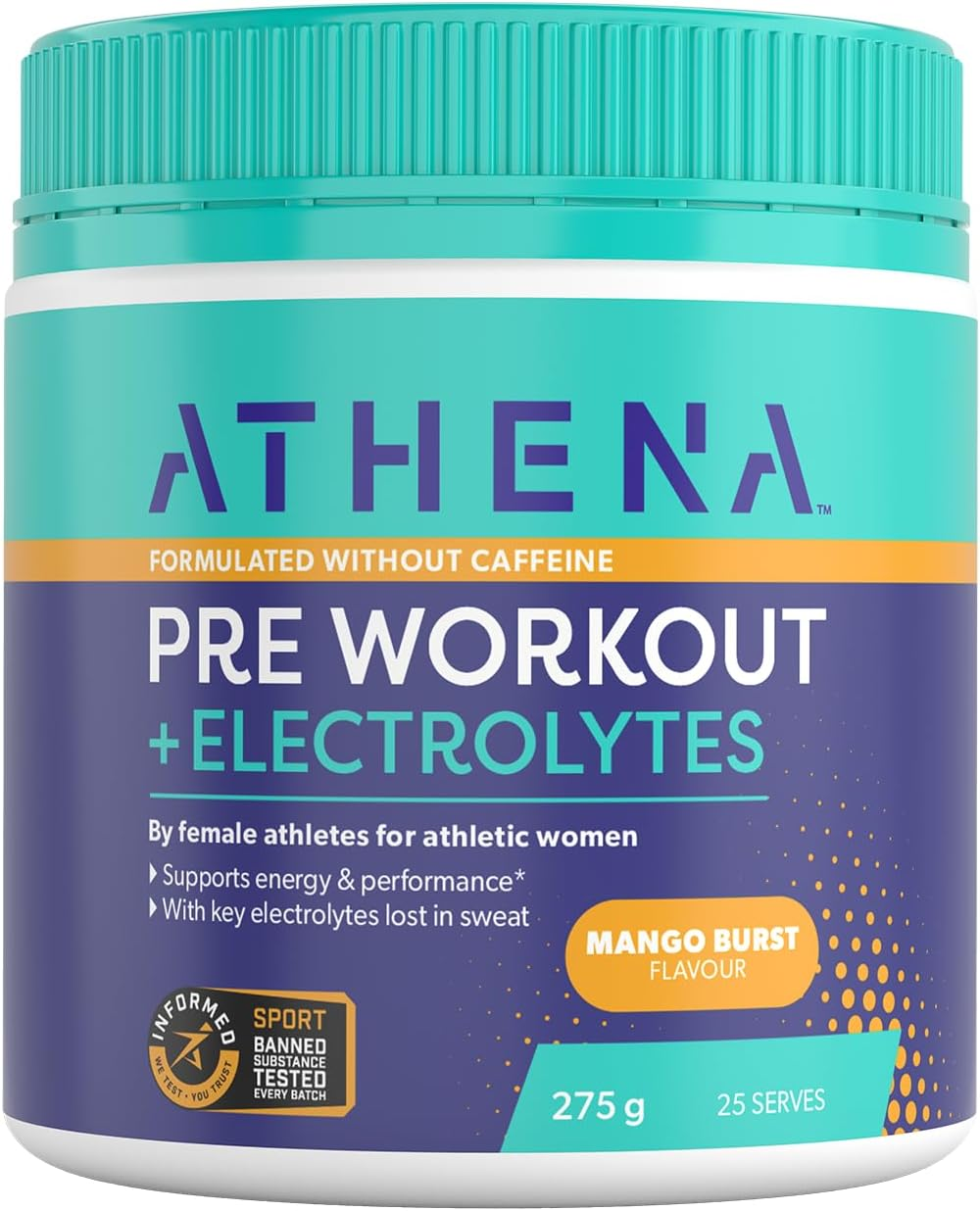 Athena Pre-Workout Watermelon Flavour with Electrolytes 275G &ndash; Designed for Women&rsquo;S Performance Boost image number 4