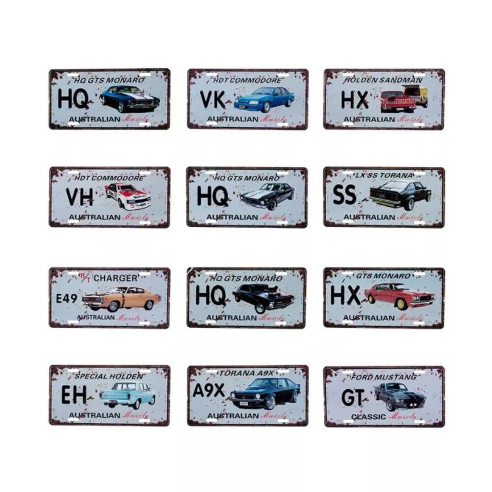 Tootoo Aussie Muscle Car License Sign - Tin, 30Cm X 15Cm, Wall Mount, Vintage Car Style