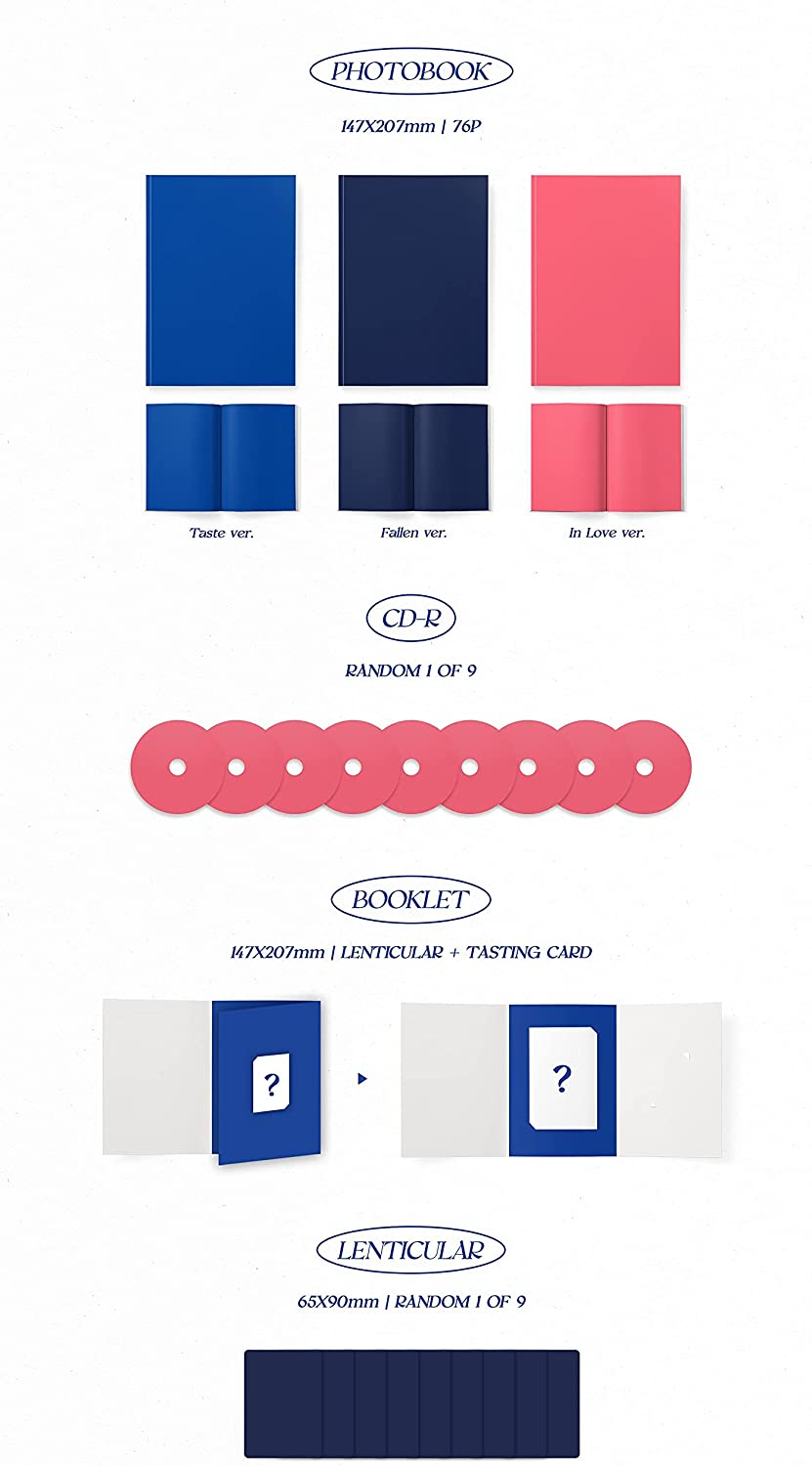 Twice Taste of Love 10Th Mini Album in Love Version Cd+76P Photobook+Booklet+1P Lenticular+1P Tasting Card+1P Coaster+5P Photocard+Message Photocard Set+Tracking Kpop Sealed image number 3