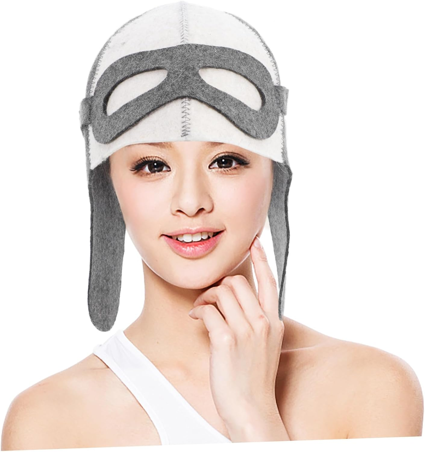 CALLARON Creative Felt Sauna Hat for Men and Women, Wool Pilot Steamer Cap Heat Insulation, Sauna Room and Accessories image number 5