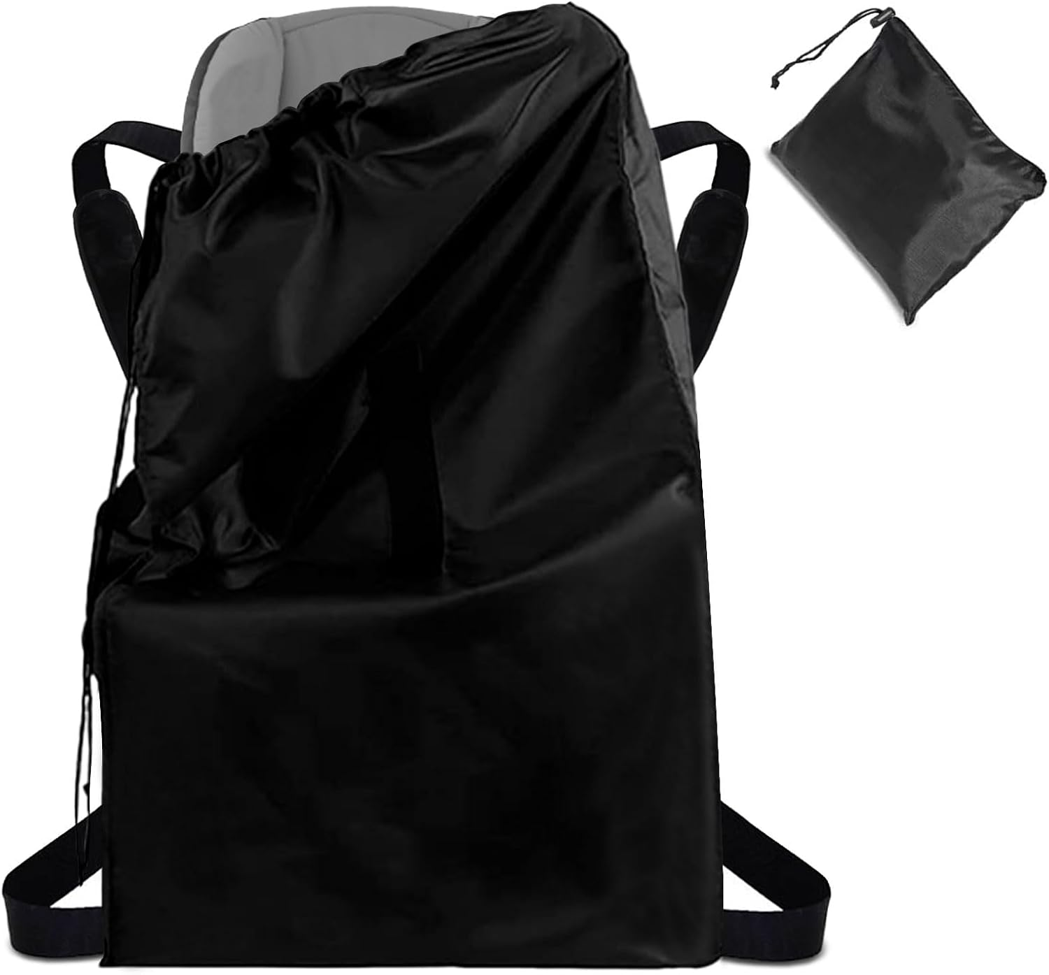 Doxcot Baby Car Seat Travel Bag for Airplane - Universal Fit (16.9" X 16.9" X 33.5"), Duty 900D Nylon, Water-Resistant, Padded Backpack Straps for Comfort - Easy Carry Car Seat Bags for Air Travel image number 4