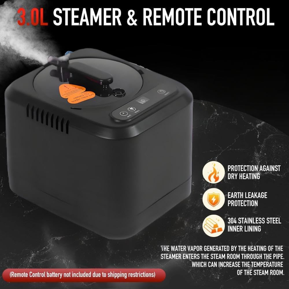 Portable Sauna Tent with Steam 660Nm Red Light & 850Nm Light Device, 3L Steamer, Folding Chair, Personal Sauna Box Sauna Tent Home Sauna image number 5