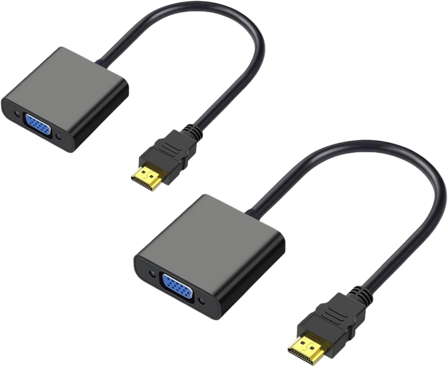 OUGCYG HDMI to VGA, Gold-Plated Adapter (Male to Female) for Computer, Desktop, Laptop, PC, Monitor, Projector, HDTV, Chromebook, Raspberry Pi, Roku, Xbox and More (5 Pack, Black)